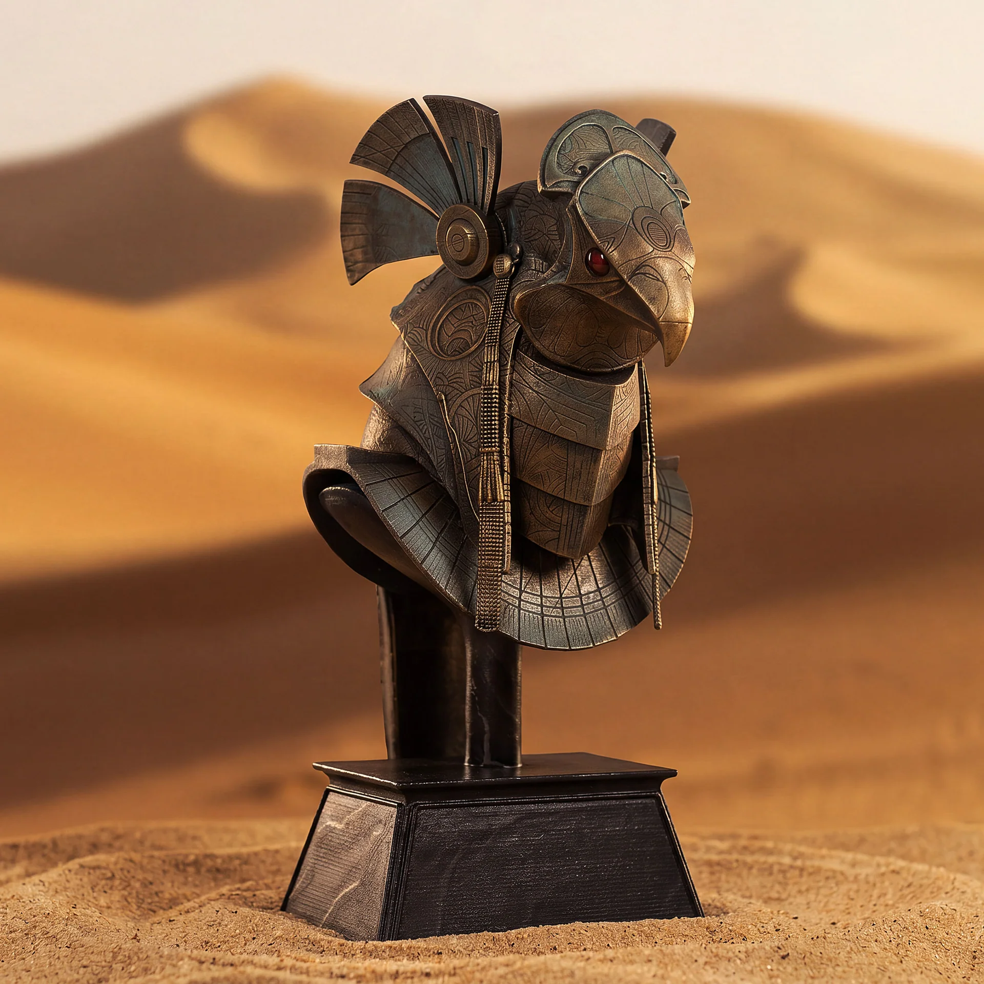 Horus Guard Helmet with distinctive falcon beak and ornate headdress