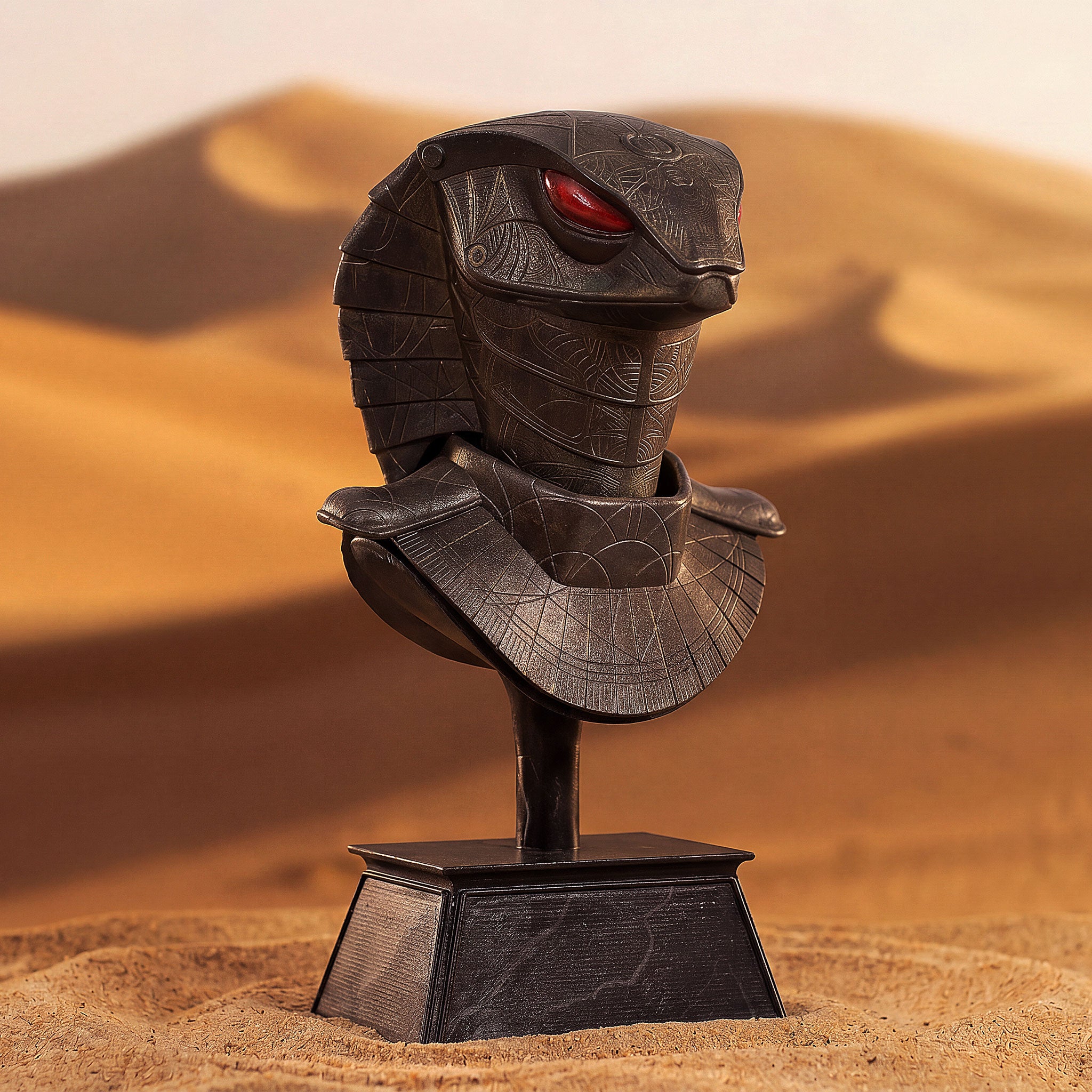 Serpent Guard Helmet featuring cobra design with illuminated eye detail
