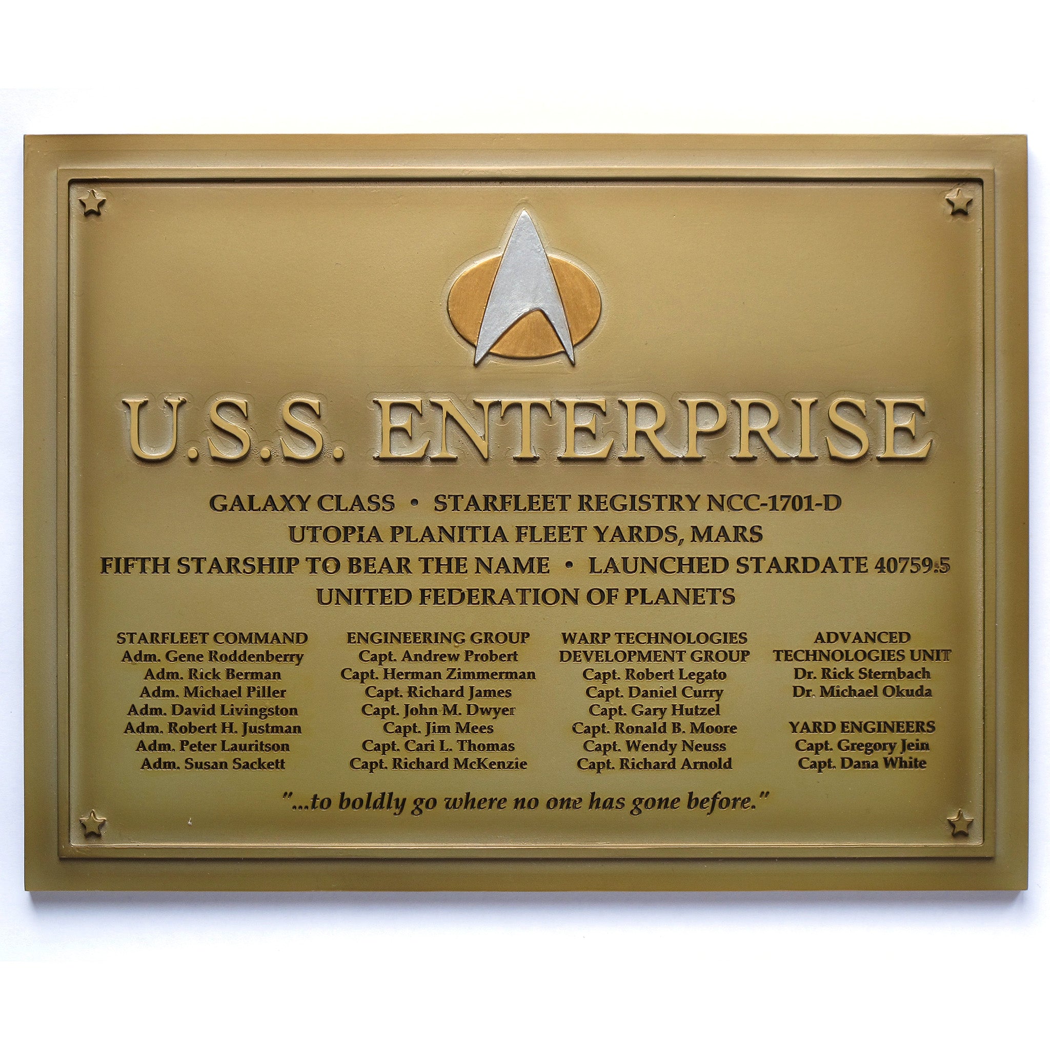 Star-Trek Plaque-U.S.S. Enterprise NCC-1701-D