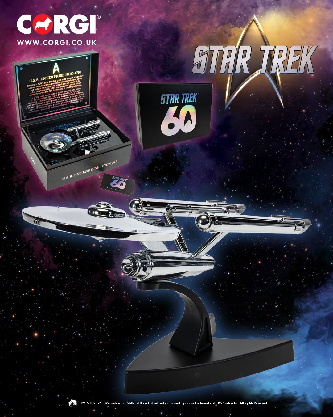 Corgi's Limited Platinum Edition USS Enterprise NCC-1701 with premium display packaging